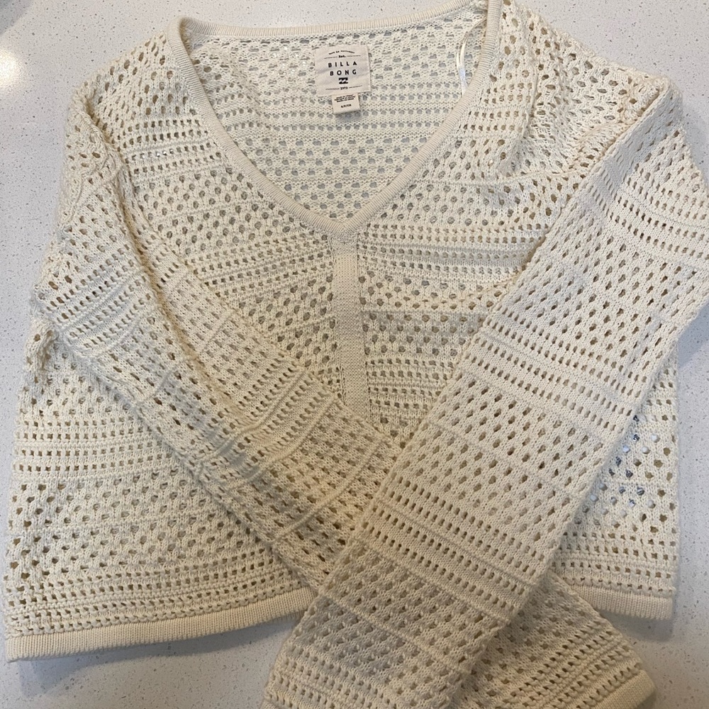 Billabong white casual sweater/cover up